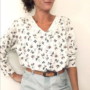 💐VTG floral cottage core button down shirt